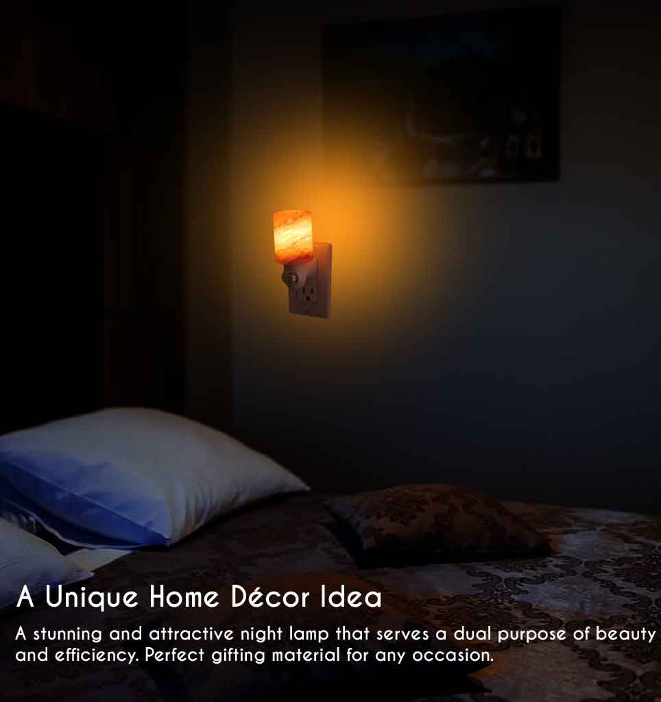 Pride of India Crystal Salt Night Lamp - Made w/ Naturally Occurring Himalayan Pink Salt– Home Decor – Handcrafted – Elevates Mood/ Brightens Space – Better Air Quality