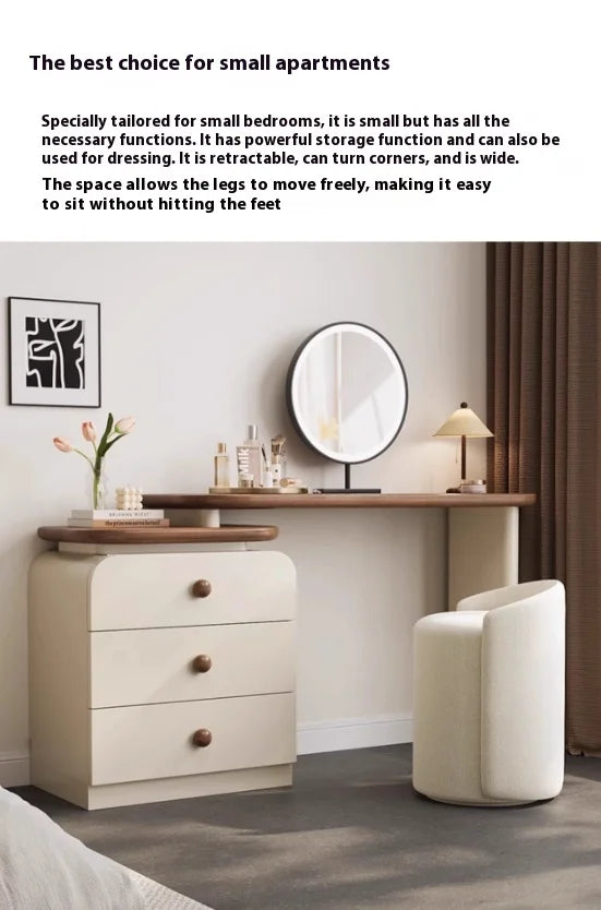Modern Luxury Dressing Table Design Trendy Cream Style Glamour Vanity Table Space Saving Tocador De Maquillaje Bedroom Furniture
