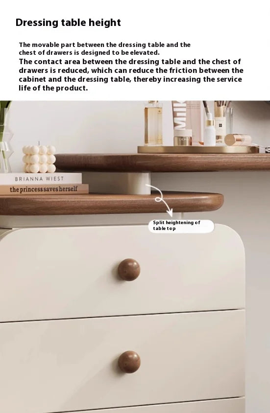 Modern Luxury Dressing Table Design Trendy Cream Style Glamour Vanity Table Space Saving Tocador De Maquillaje Bedroom Furniture