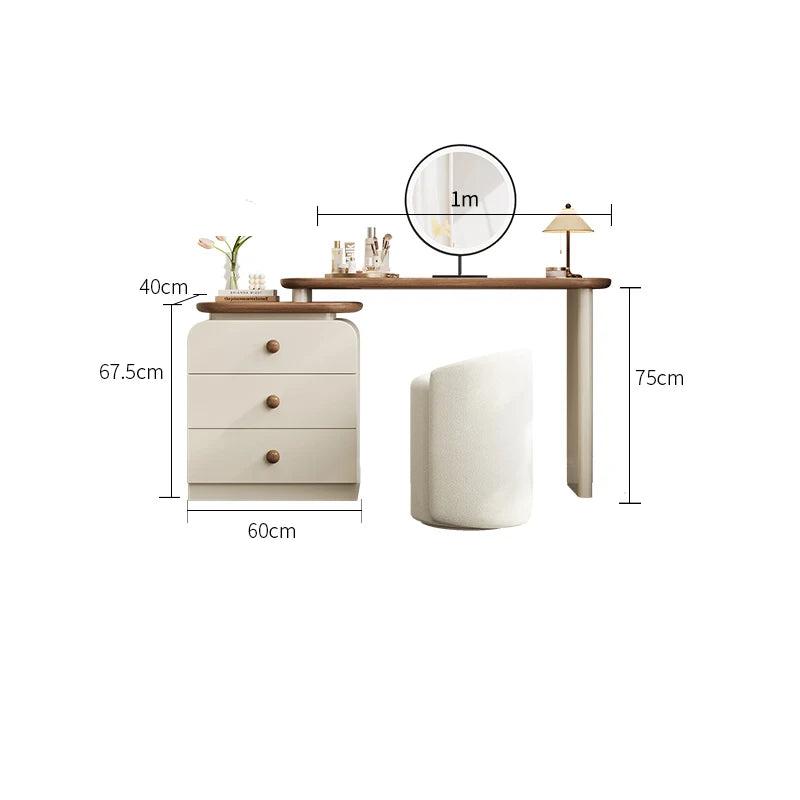 Modern Luxury Dressing Table Design Trendy Cream Style Glamour Vanity Table Space Saving Tocador De Maquillaje Bedroom Furniture