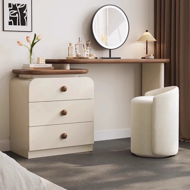 Modern Luxury Dressing Table Design Trendy Cream Style Glamour Vanity Table Space Saving Tocador De Maquillaje Bedroom Furniture