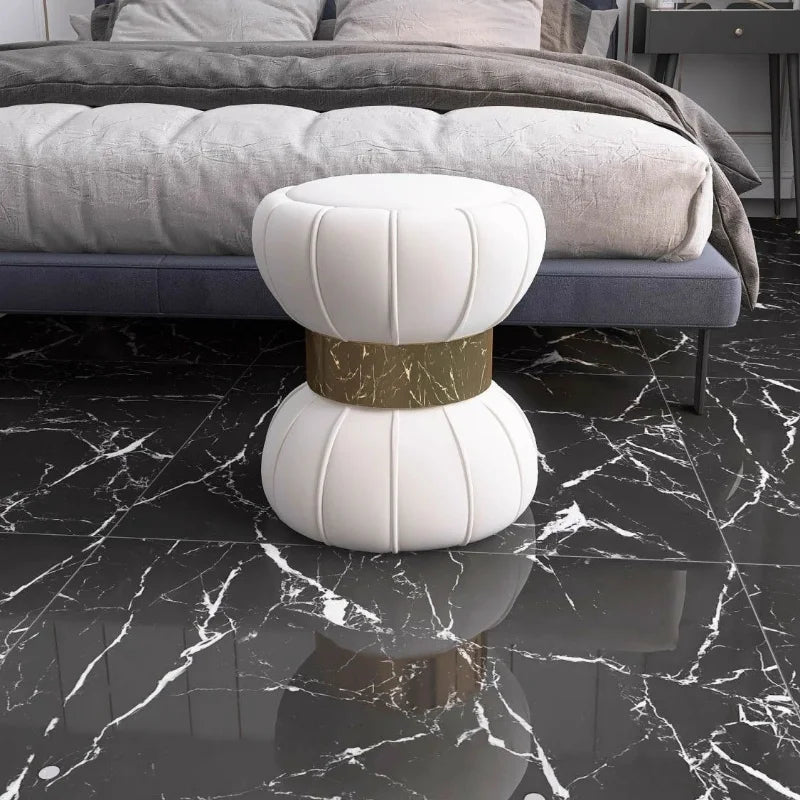 Dressing Table Stool Luxury Modern Woman Minimalist Pink Makeup Stool Princess Stool, Design Sense Round Sofa Stool