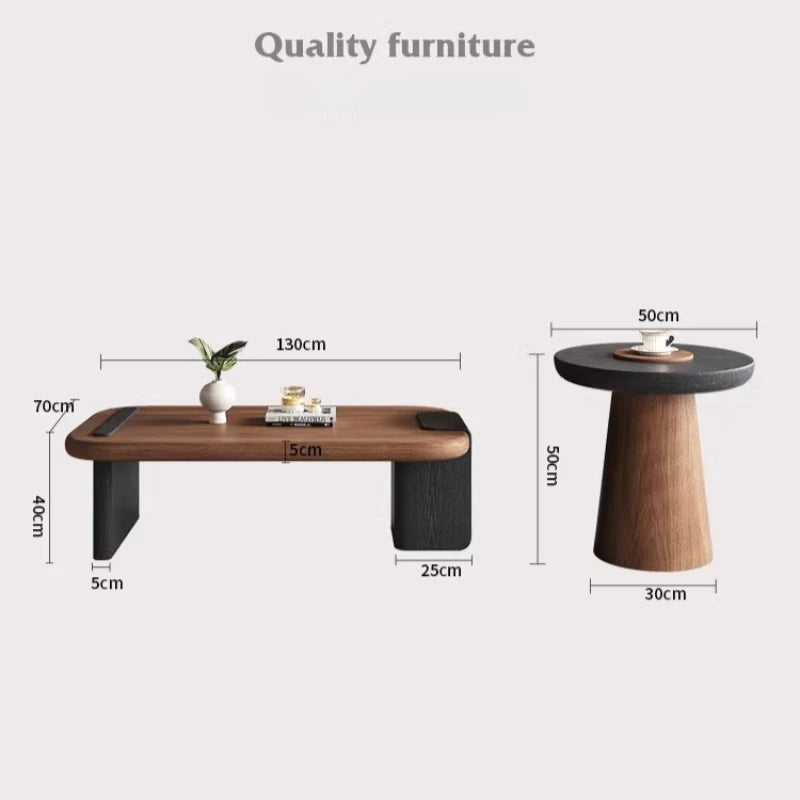 Modern Coffee Table Living Room Small Marble Side Table Glass Round Center Table Nordic Japandi Wabi Sabi Minimalist Furniture