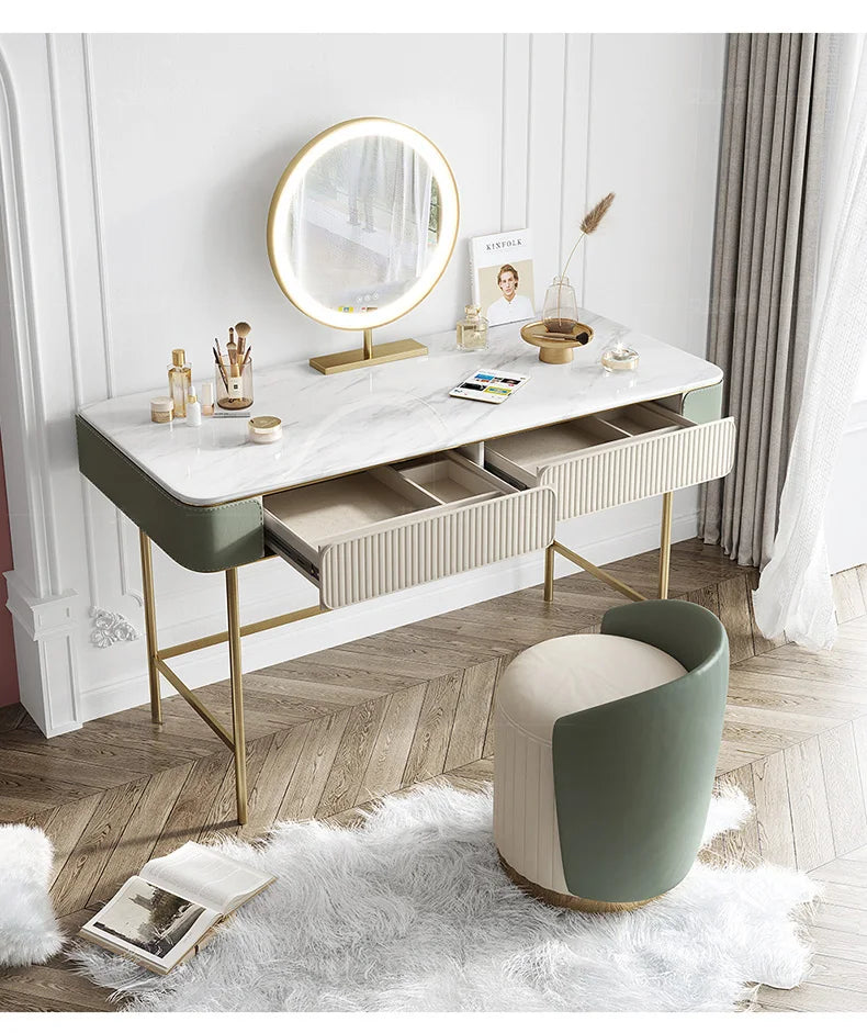 Modern Design Dressing Table Set Makeup Table with Drawers Dresser Table for Living Room