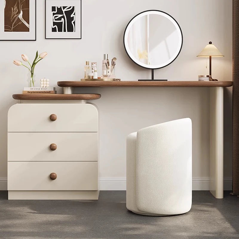Modern Luxury Dressing Table Design Trendy Cream Style Glamour Vanity Table Space Saving Tocador De Maquillaje Bedroom Furniture