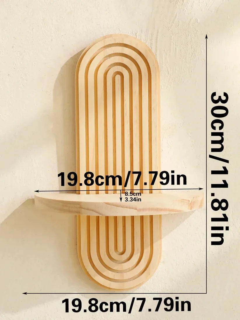 Boho Wooden Shelves for Wall Decorative Book Floating Wall Shelf for Living Room Bathroom Bedroom Classroom Office Nursery Home