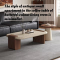 Modern Coffee Table Living Room Small Marble Side Table Glass Round Center Table Nordic Japandi Wabi Sabi Minimalist Furniture