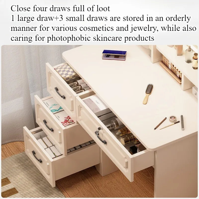 dressing table Small apartment with mirror storage storage makeup integrated table Modern simple European masterbedroomdressing