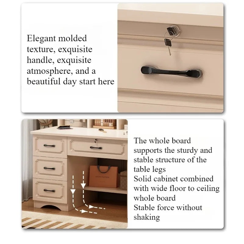 dressing table Small apartment with mirror storage storage makeup integrated table Modern simple European masterbedroomdressing