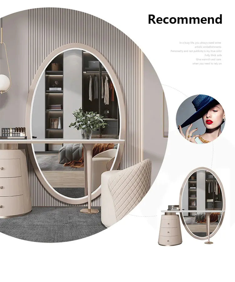 Light luxury dressing table bedroom full body smart mirror slate makeup table modern advanced dressing table
