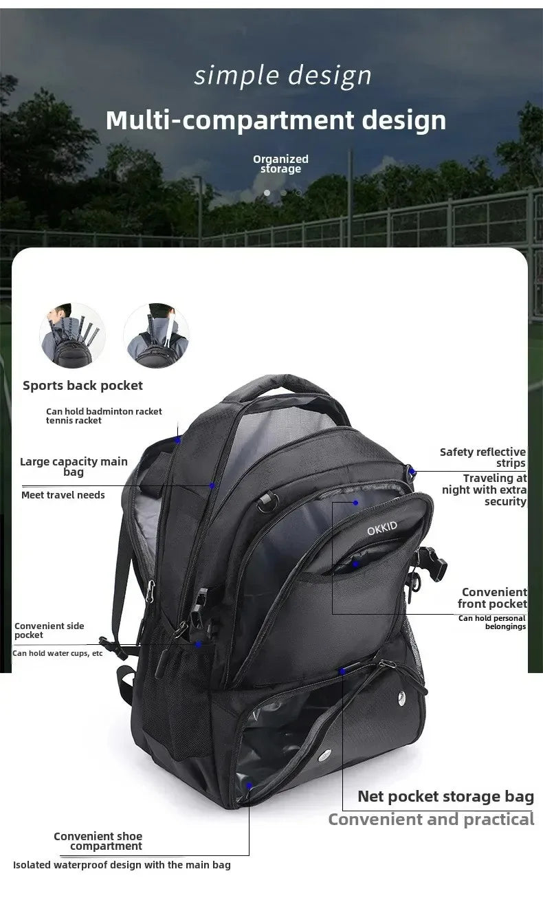 Basketball Backpack Large Sports Equipment Bag with Ball Holder & Shoe Compartment Sport Bags for Soccer, Volleyball,Gym, School
