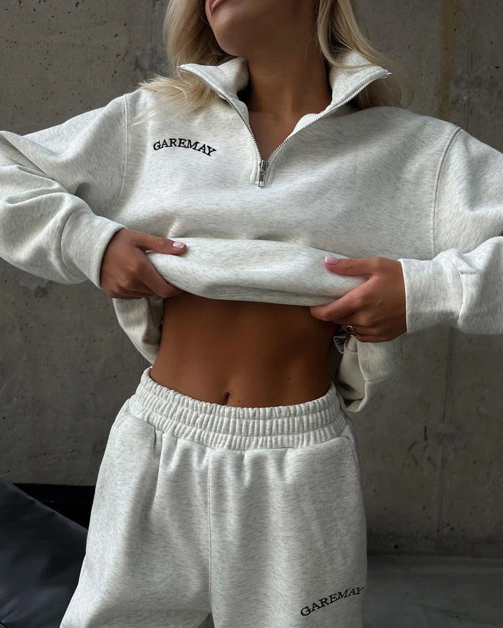 Spring Women's Tracksuit with Zipper Cotton Oversize Classic Pink  Two Piece Set Women Casual  Yellow Trouser Suits for Women