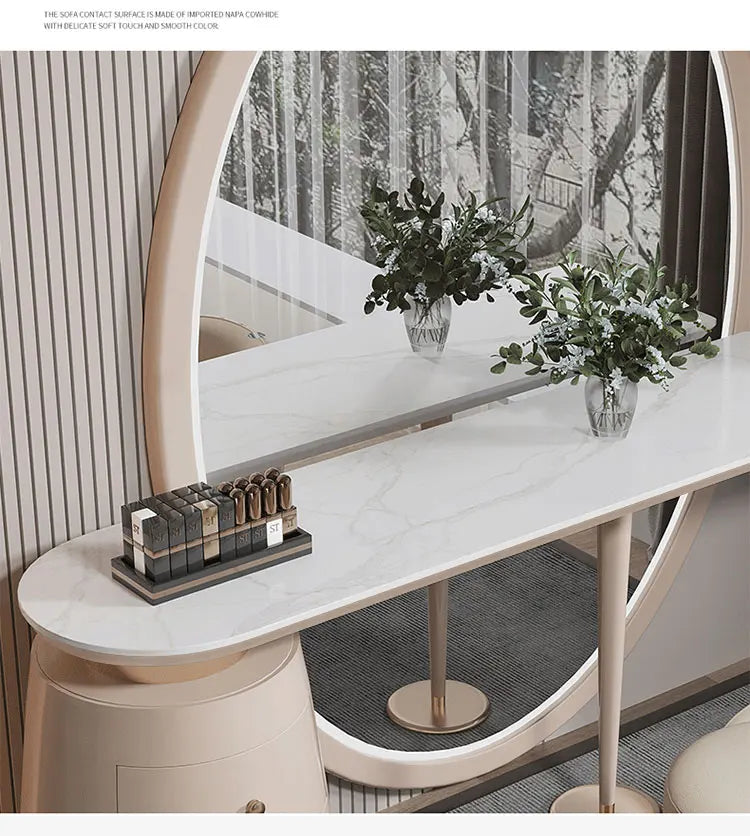Light luxury dressing table bedroom full body smart mirror slate makeup table modern advanced dressing table