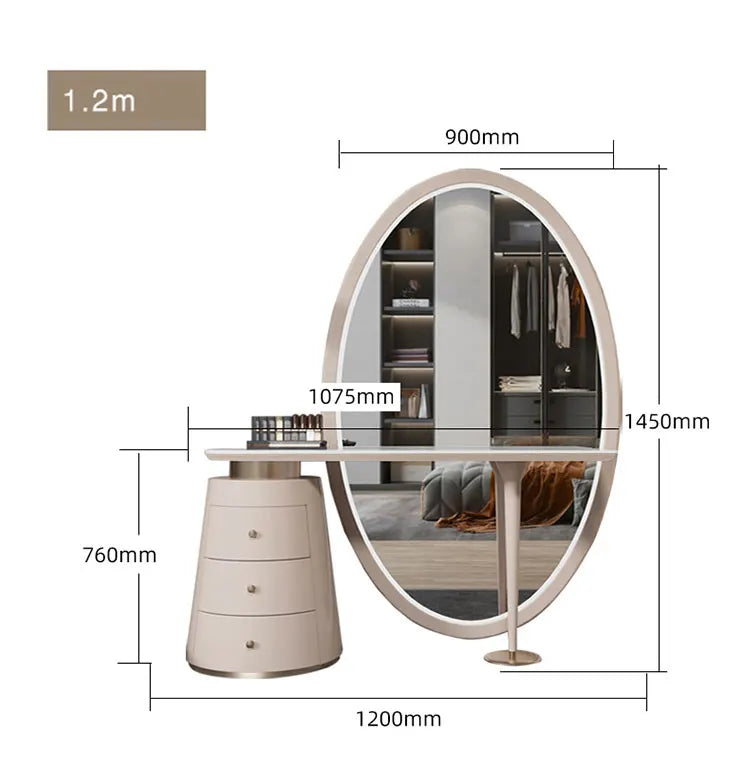 Light luxury dressing table bedroom full body smart mirror slate makeup table modern advanced dressing table