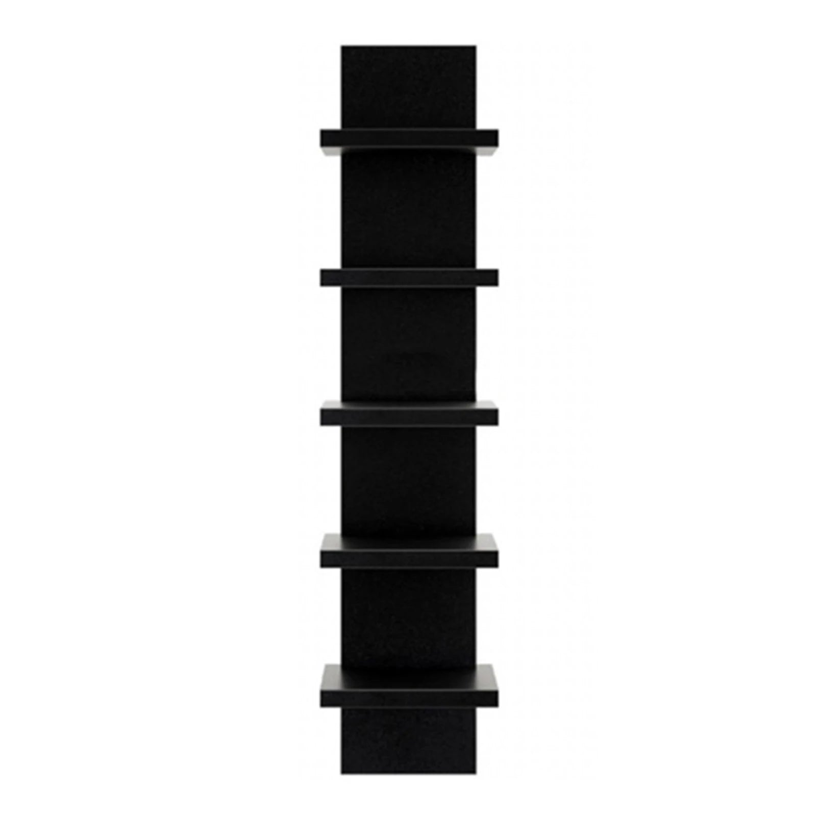 5 Tier Wall-Mounted Bookshelf PVC Floating Storage Rack Smooth-Pressboard Vertical Display Shelf for Living Room Bedroom Decor