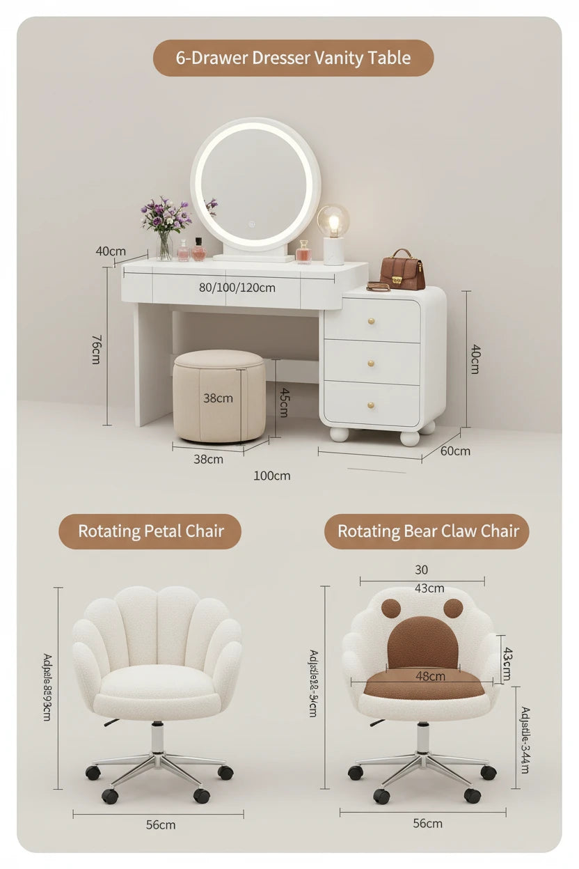 Luxury Dressing table Makeup vanity makeup desk illuminated makeup dressing table Suspended nightstands Room Furniture