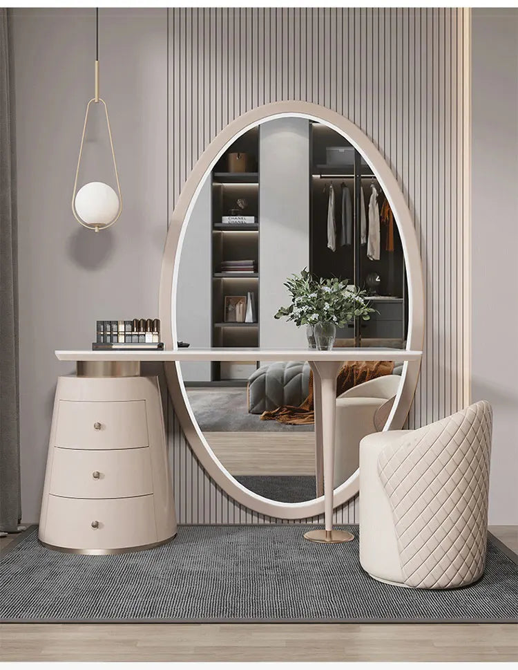 Light luxury dressing table bedroom full body smart mirror slate makeup table modern advanced dressing table